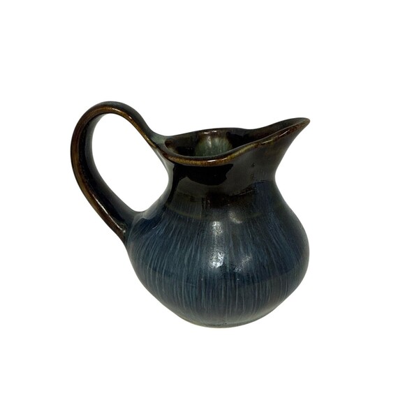 Bill Campbell Studio Art Pottery Flambeaux Drip Glaze Creamer Pitcher Signed 4” - Picture 1 of 9